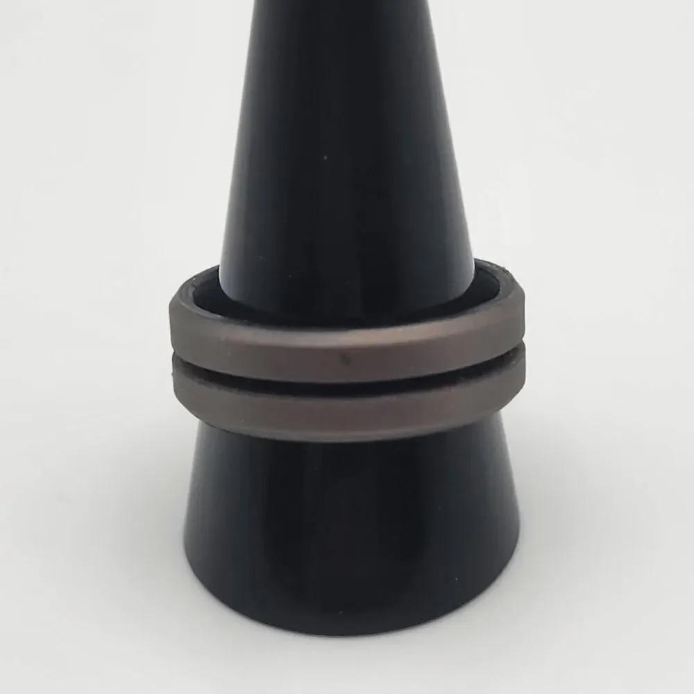ROQ Gray & Black Breathable Comfort Engraved Middle Line Silicone Ring (11)